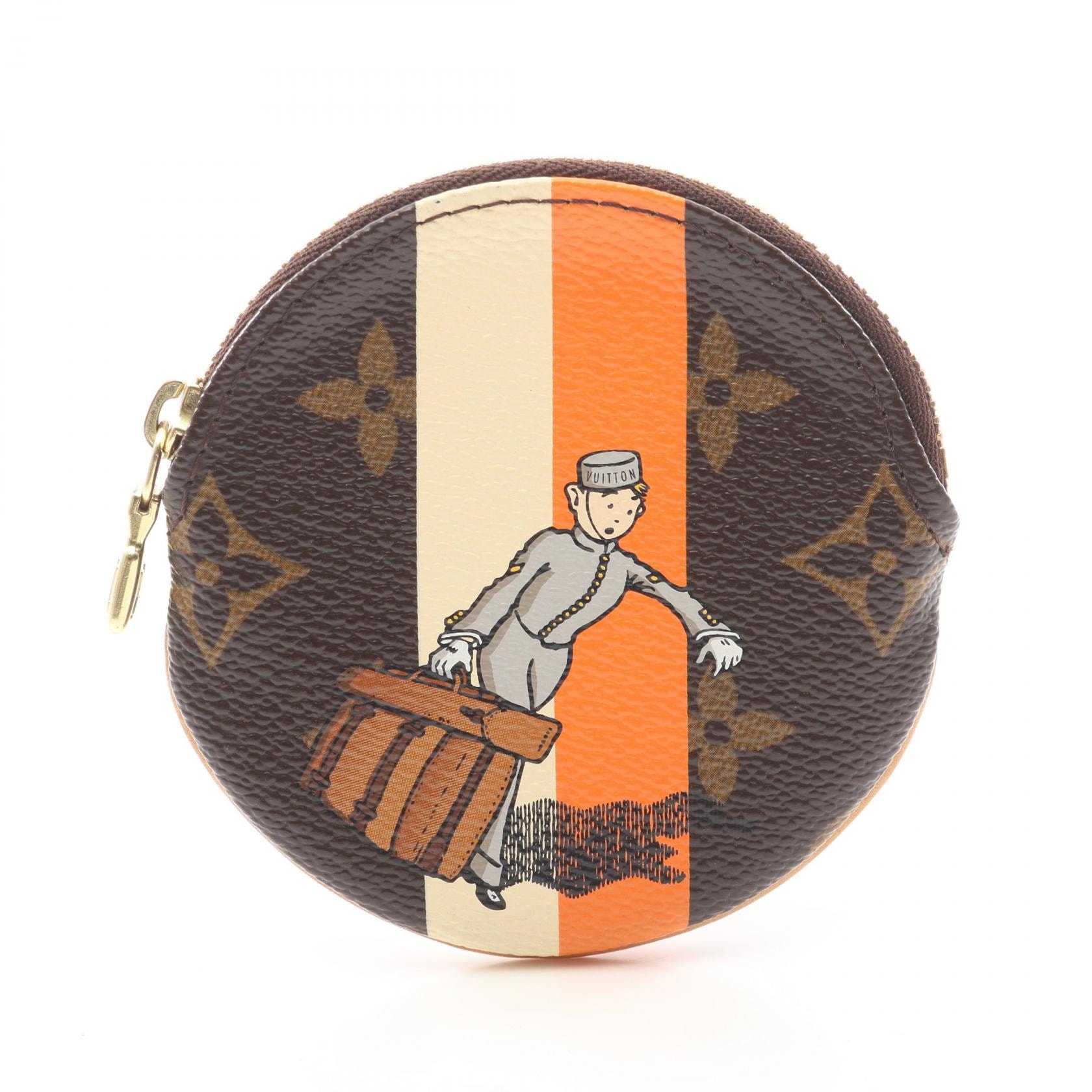 ルイ・ヴィトン LOUIS VUITTON ポルトモネ ロン モノグラムグルーム コインケース 財布 レザー PVC オレンジ レディース ブラウン系 / オレンジ系 / マルチカラー M60037 【中古】