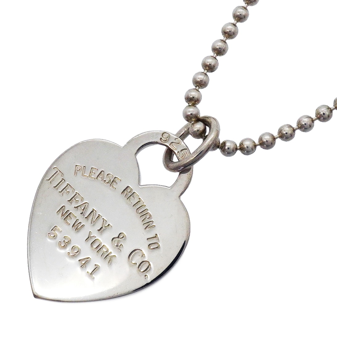 【6jgb0606】ティファニー ネックレス リターントゥハート/ボールチェーン シルバー925【中古】レディース