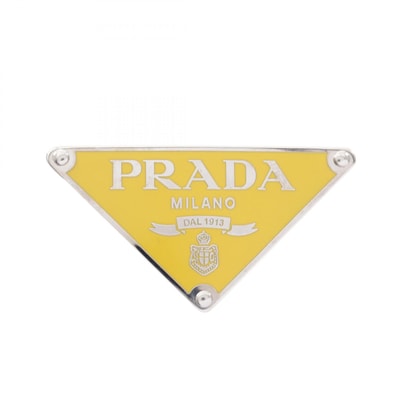 プラダ PRADA トライアングルロゴ バックル アクセサリー メタル メンズ レディース イエロー系 / シルバー系 【中古】