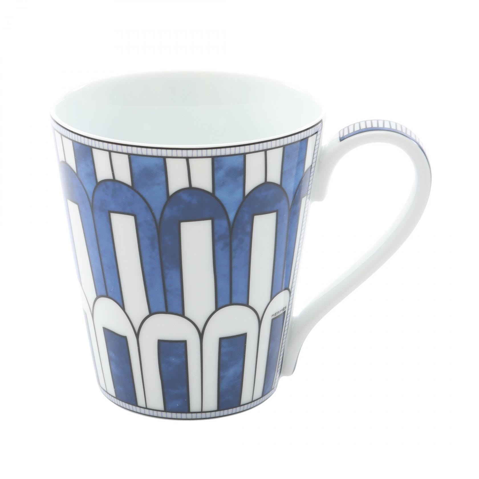 エルメス HERMES ブルーダイユール マグカップ 食器 アクセサリー 陶器 ホワイト メンズ レディース ホワイト系 / ブルー系 【中古】