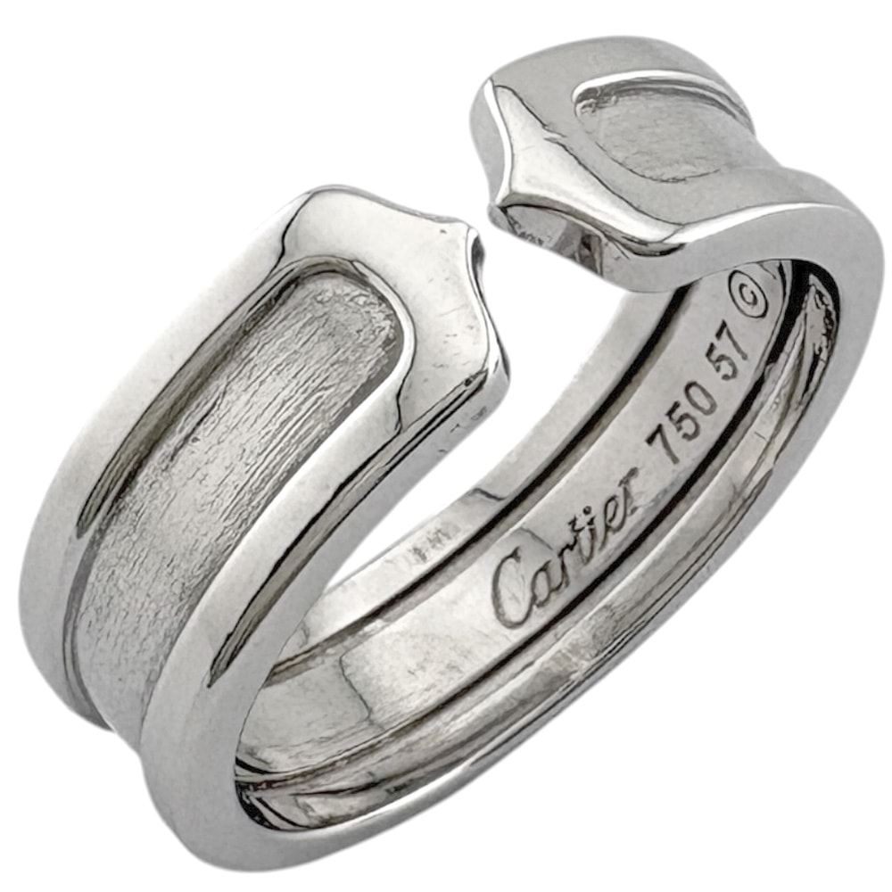 カルティエ 2C リング 指輪 16号 18金 K18ホワイトゴールド レディース CARTIER 中古