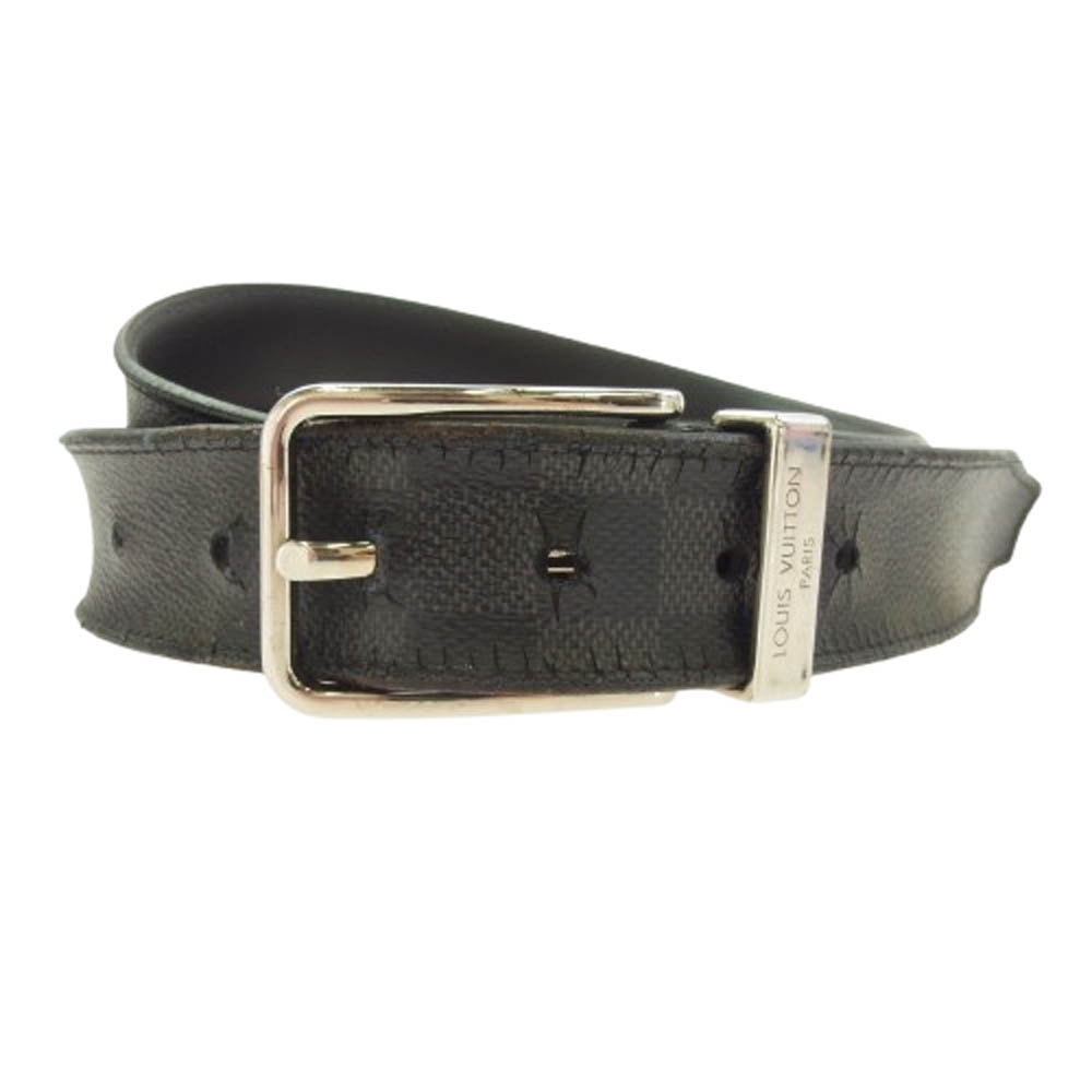 LOUIS VUITTON ルイ・ヴィトン ベルト M9402 サンチュール ポンヌフ ベルト ダミエ グラフィット レザー ベルト ブラック系【中古】
