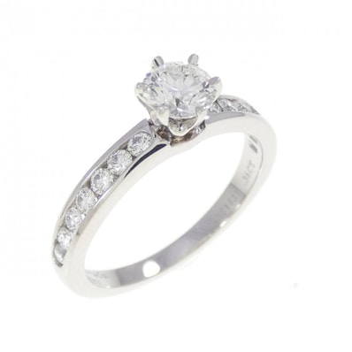 ティファニー ソリティア チャネルセッティング リング 0.36CT I VVS2 3EXT