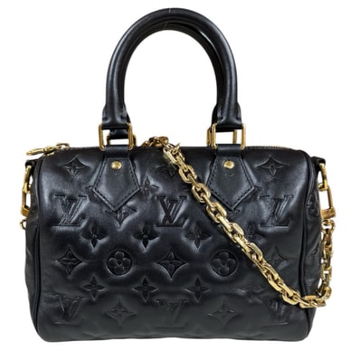 ルイヴィトン スピーディバンド22 モノグラム ラム ショルダーバッグ ラムスキン M58631 ブラック レディース LOUIS VUITTON 中古