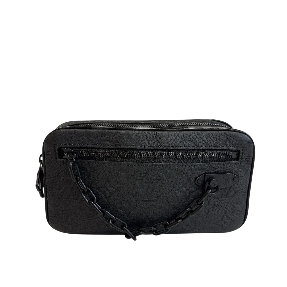 ルイヴィトン LOUIS VUITTON クラッチバッグ モノグラムトリヨン ポシェットヴォルガ チェーン ポシェット セカンドバッグ M55703 ブラック