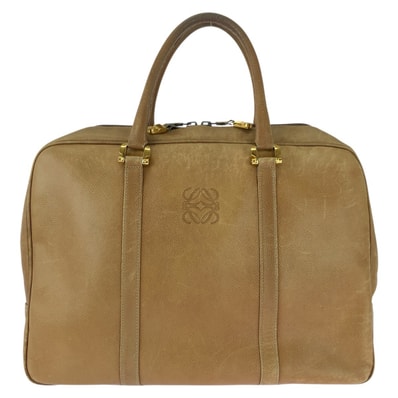 LOEWE ロエベ アナグラム ベージュ ゴールド金具 レザー ビジネスバッグ ブリーフケース 603724 【中古】
