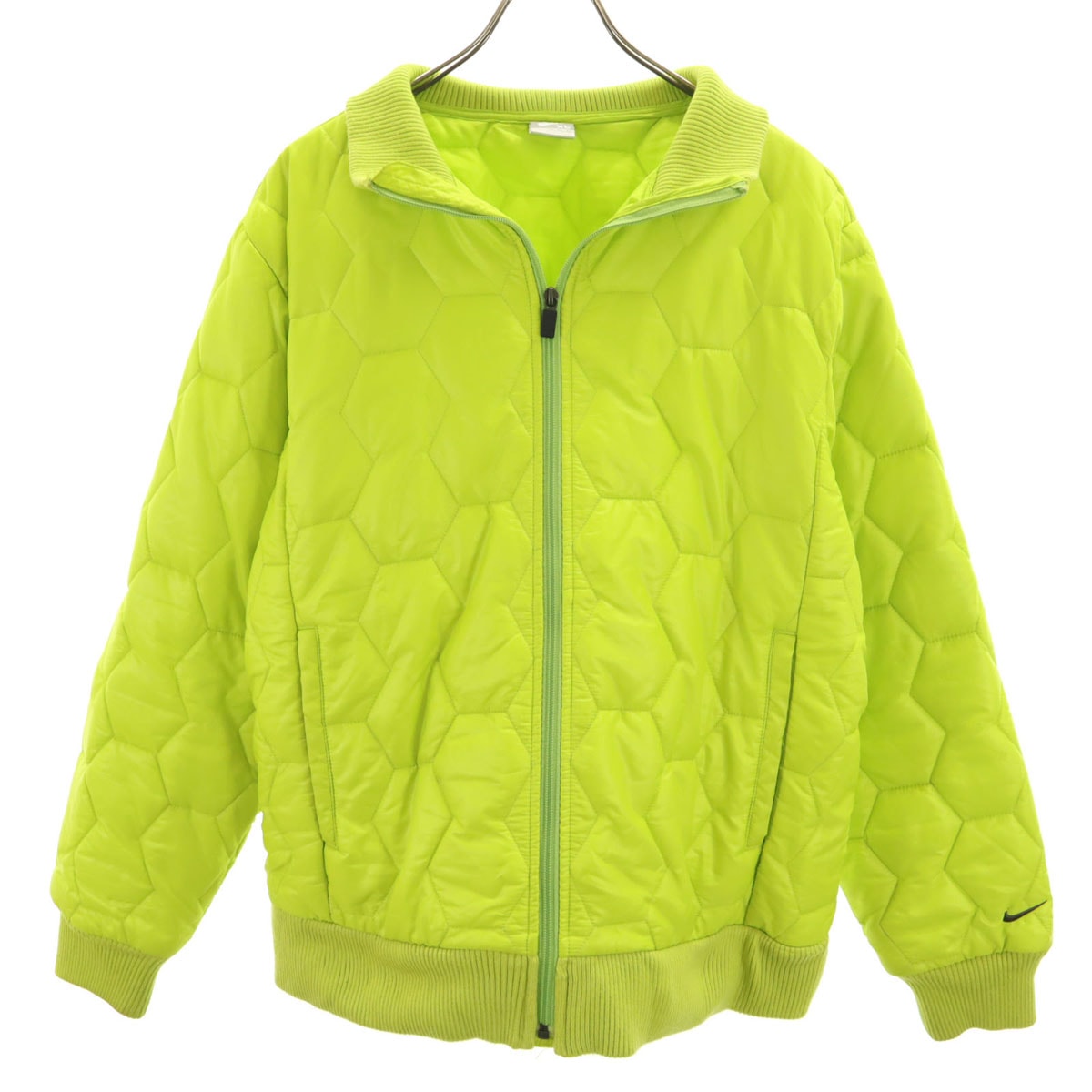 NIKE ナイキ キルティングジャケット XL ネオングリーン系 中綿