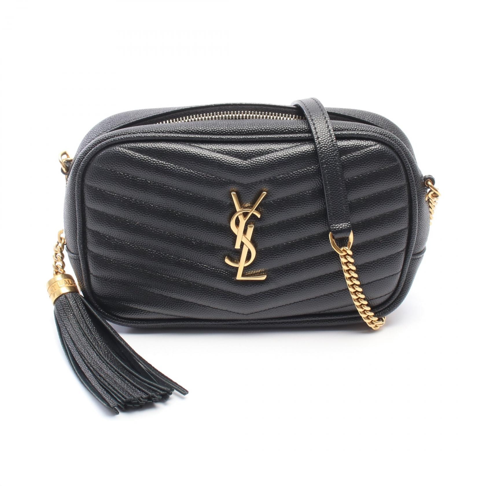 サンローランパリ SAINT LAURENT PARIS Lou mini ルー ミニ ショルダーバッグ バッグ レザー レディース ブラック系 612579 【中古】