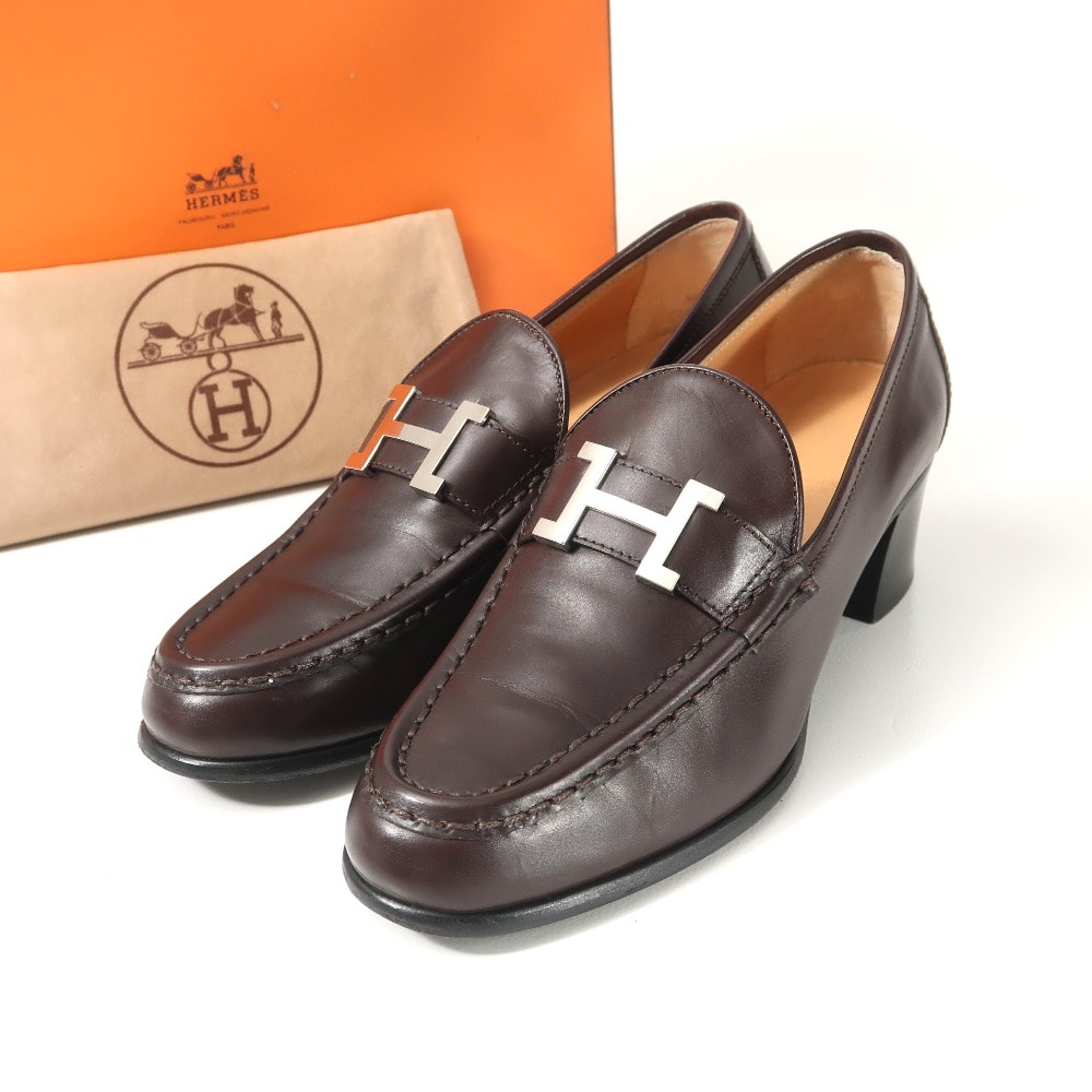 HERMES エルメス コンスタンス ローファー サイズ37 Hバックル イタリア製 ブランド古着【中古】20260112/RA6886