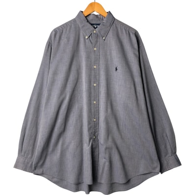 古着 ラルフローレン Ralph Lauren BLAKE ヘリンボーン 長袖 ボタンダウンシャツ メンズXL相当/eaa567959