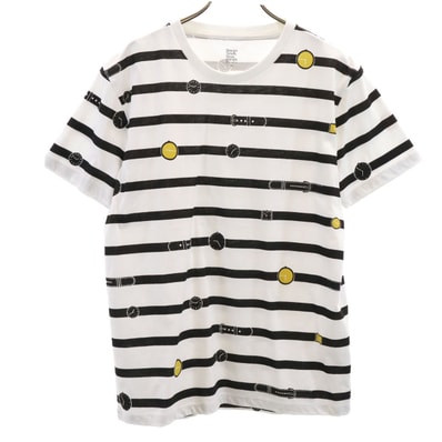 graniph グラニフ ボーダー柄 半袖 Tシャツ M ホワイト系 ウォッチベルト
