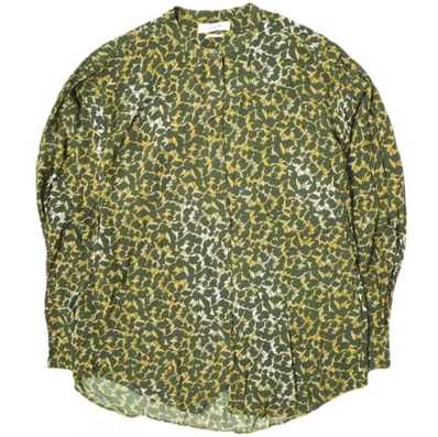ISABEL MARANT ETOILE イザベルマラン エトワール レーヨンプリントノーカラーブラウス 824-63409 36 マスタード 花柄 イチョウ柄 長袖 シャツ トップス g20256