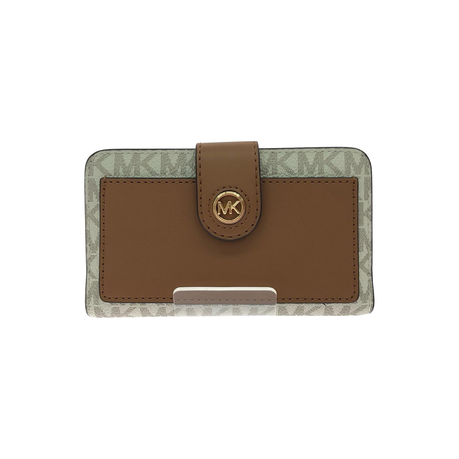 MICHAEL KORS マイケルコース レディース カードケース 小銭入れ付 総柄 34S4G0KF6B ブラウンxホワイト