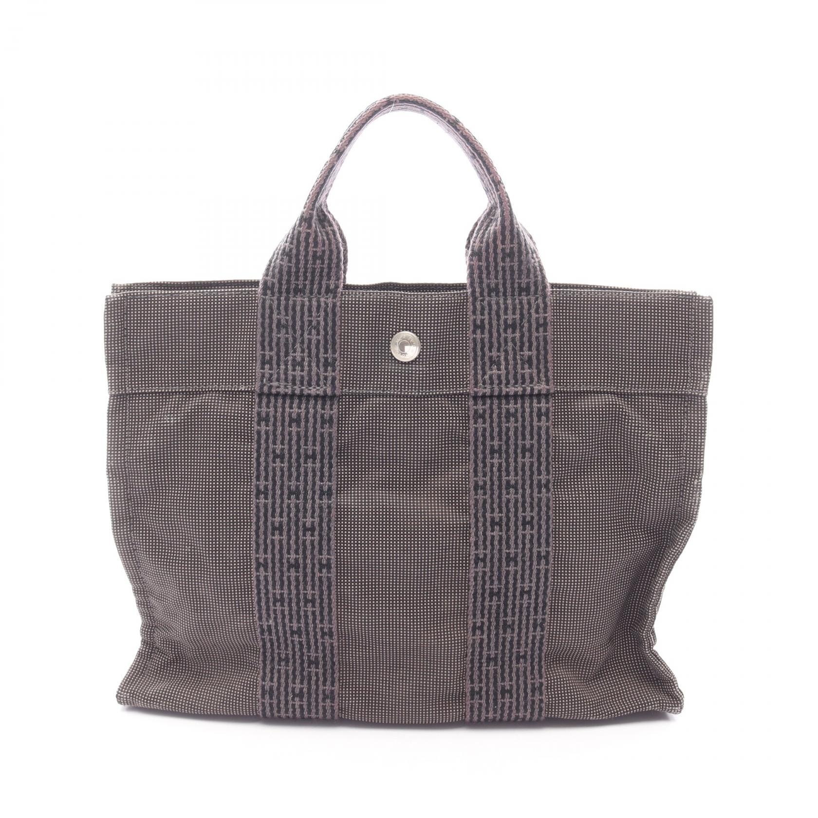 エルメス HERMES エールラインPM トートバッグ バッグ キャンバス レディース グレー系 【中古】