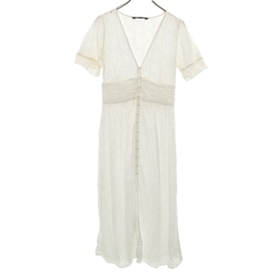 ZARA ザラ 半袖 レース ワンピース L ホワイト