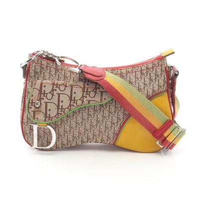 ディオール Dior ラスタ トロッター サドルポケット ショルダーバッグ バッグ キャンバス レザー レディース ベージュ系 / マルチカラー 【中古】