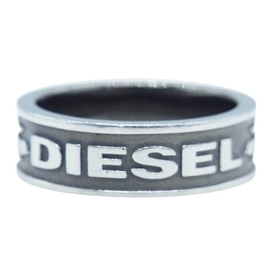 DIESEL ディーゼル リング スチール シルバー エンボスロゴ リング シルバー系【中古】