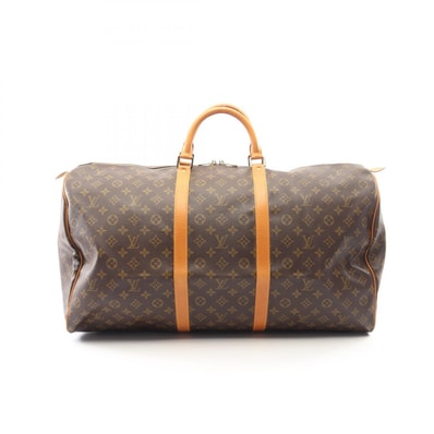 ルイ・ヴィトン LOUIS VUITTON キーポル60 ボストンバッグ バッグ PVCコーティングキャンバス レザー モノグラム メンズ レディース ブラウン系 M41422 【中古】
