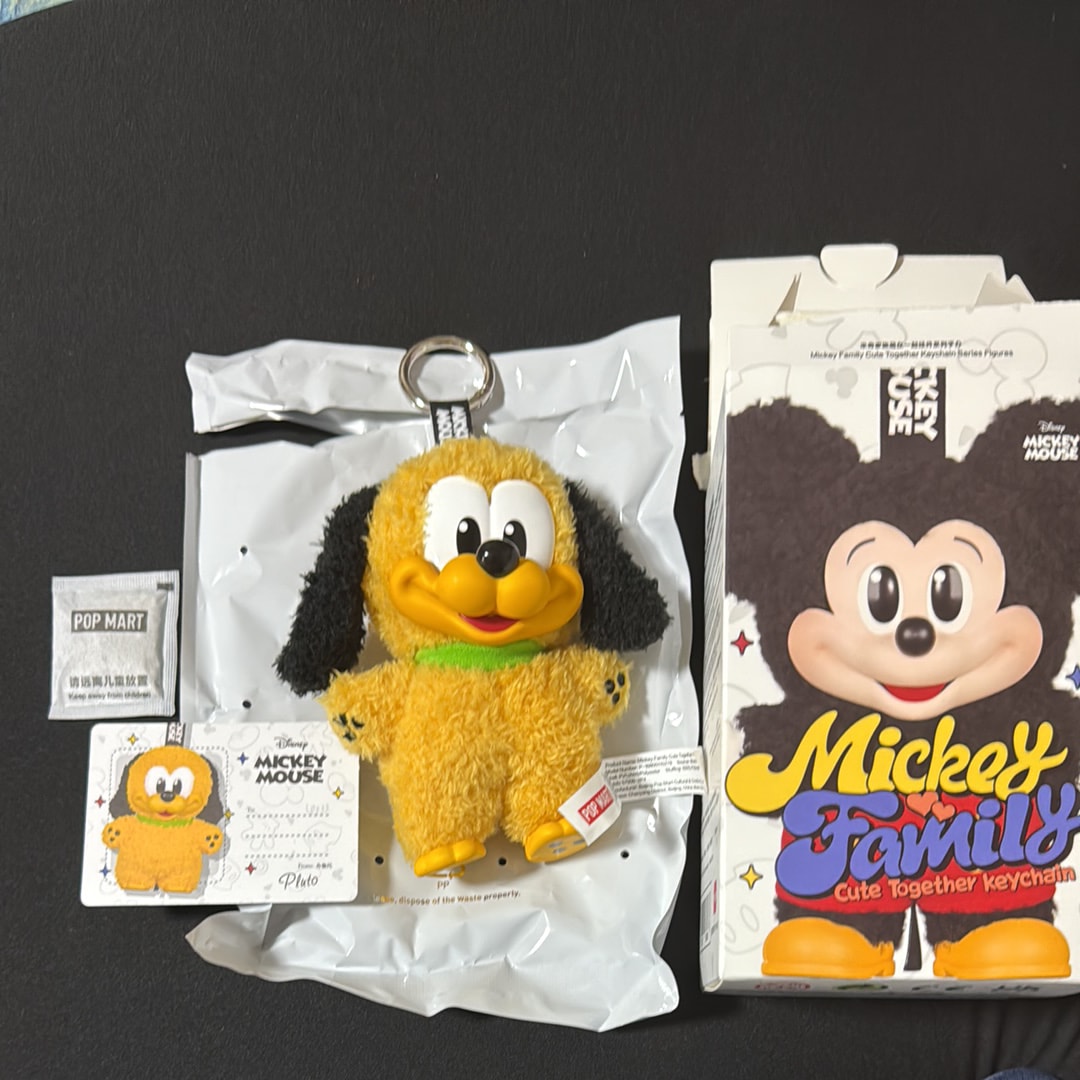 POP MART DISNEY Mickey Family Cute Together Series Plush Keychain Pluto