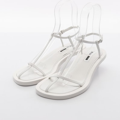 ジルサンダー JIL SANDER サンダル 靴 レザー レディース ホワイト系 【中古】