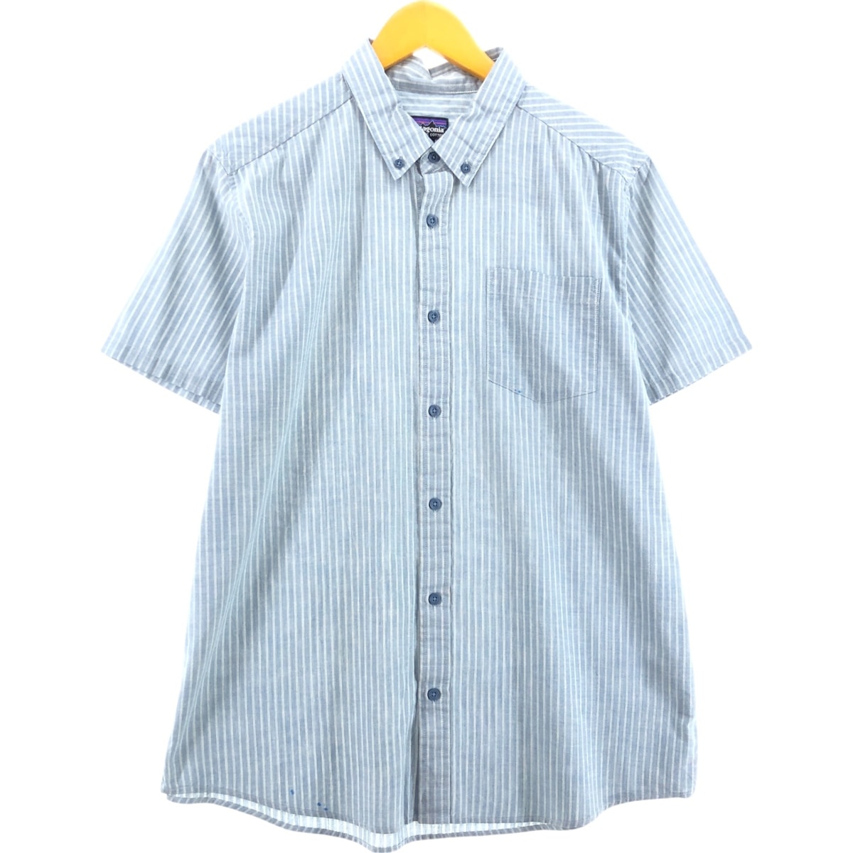 古着 00年代 パタゴニア Patagonia 5412SP20 半袖 コットン ストライプシャツ メンズL相当/eaa549724