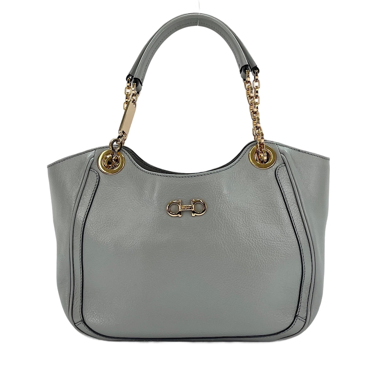フェラガモ FERRAGAMO レザー ガンチーニ ハンドバッグ【中古】