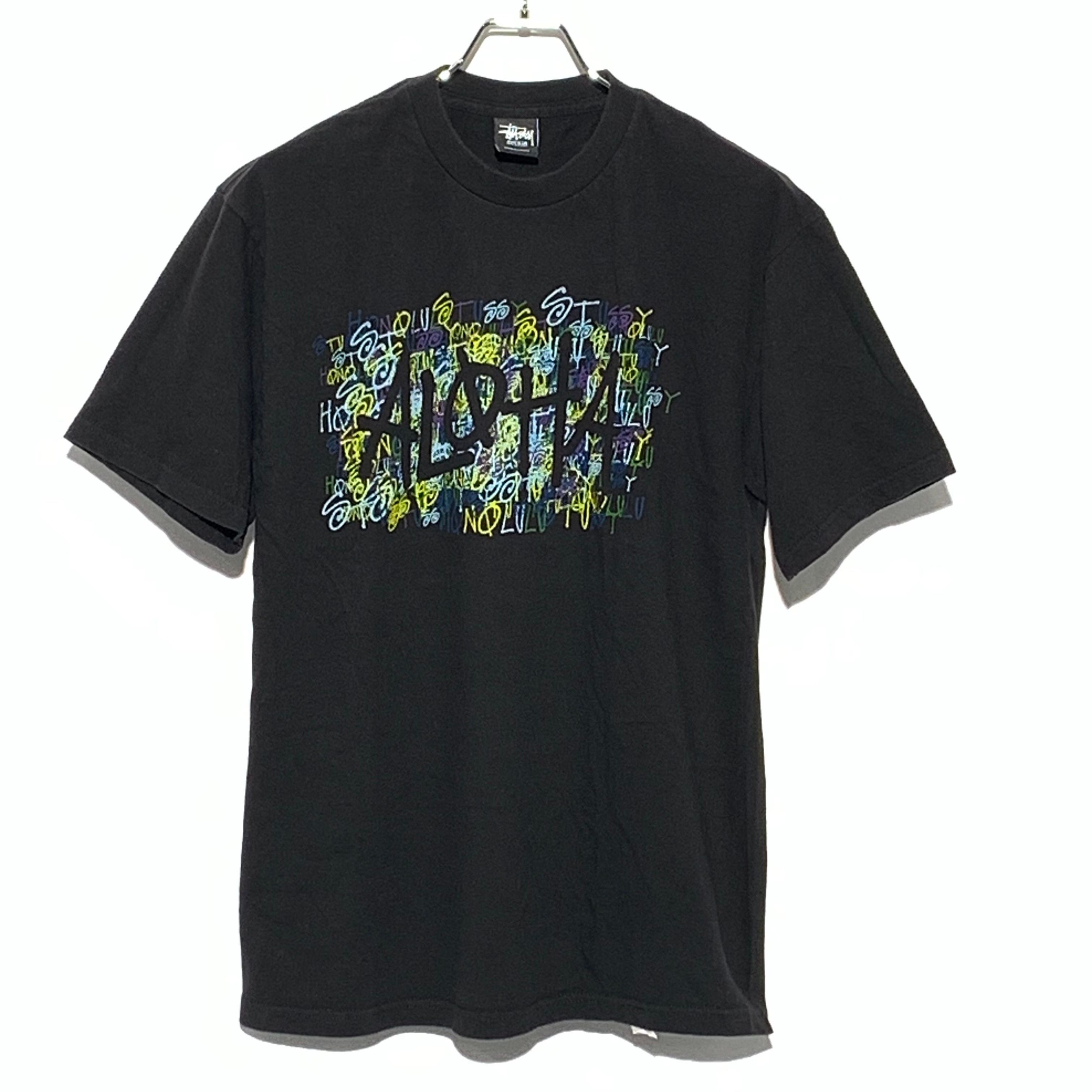 STUSSY HONOLULU ALOHA Tee Black 