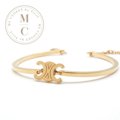 セリーヌ CELINE ブレスレット バングル カフ ゴールド アーティキュレート トリオンフ