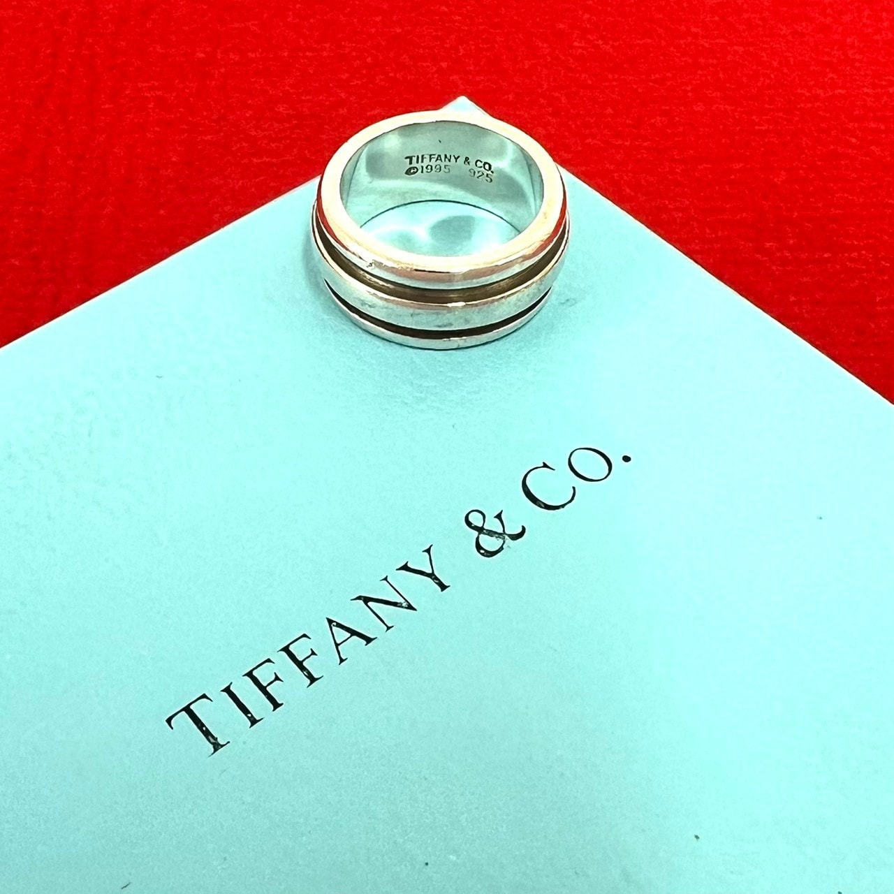 TIFFANY&Co. ティファニー グルーブド ダブルライン リング シルバー925 リング・指輪 7号 シルバー
 74907