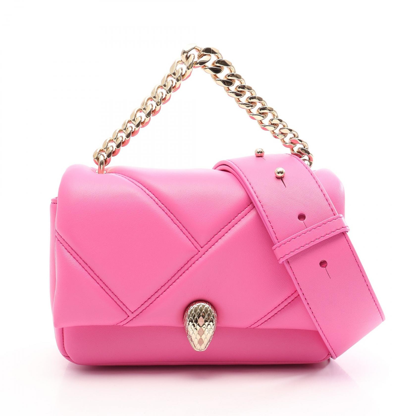 ブルガリ BVLGARI セルペンティ カボション 2WAY ハンドバッグ バッグ レザー レディース ピンク系 【中古】