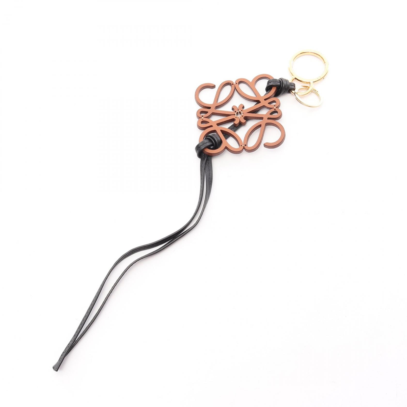 ロエベ LOEWE アナグラム チャーム チャーム アクセサリー レザー レディース ブラウン系 / ブラック系 【中古】