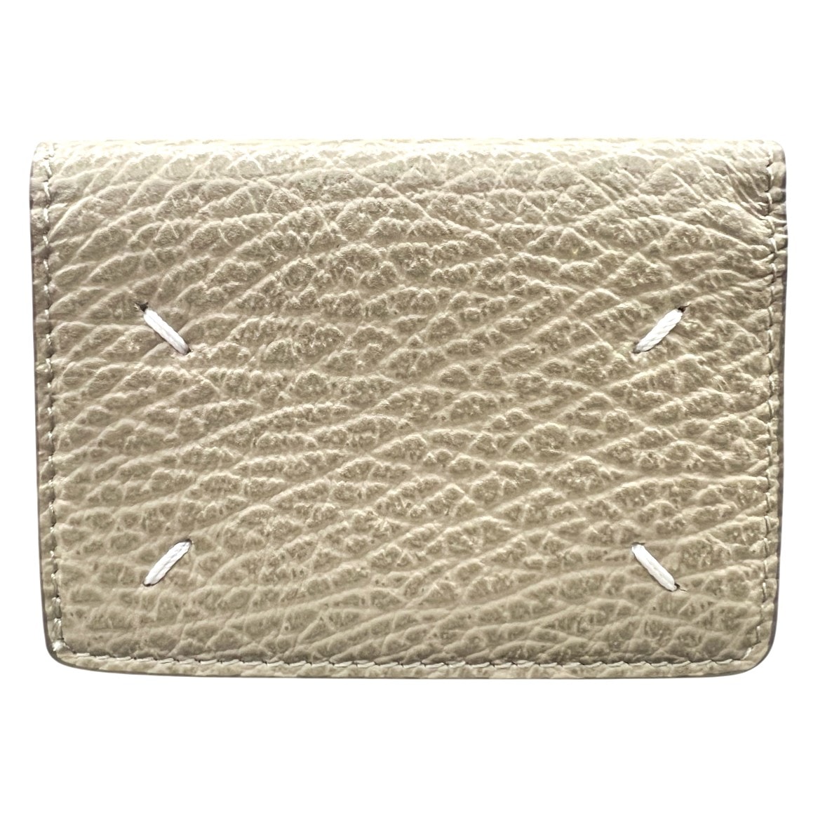 Maison Margiela 11 極美品 メゾン マルジェラ 4ステッチ 三つ折り財布 コンパクトウォレット ミニ財布 S36UI0416 レザー 2022年製造 ベージュ SAランク 中古 鑑定済 マルジェラ財布