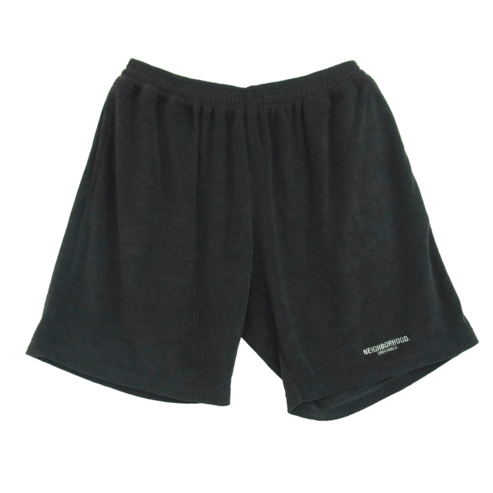 NEIGHBORHOOD ネイバーフッド ショートパンツ 241FPNH-PTM02 PILE SHORT PANTS ロゴ 刺繍 パイル ショーツ ショート パンツ ブラック系 L【美品】【中古】
