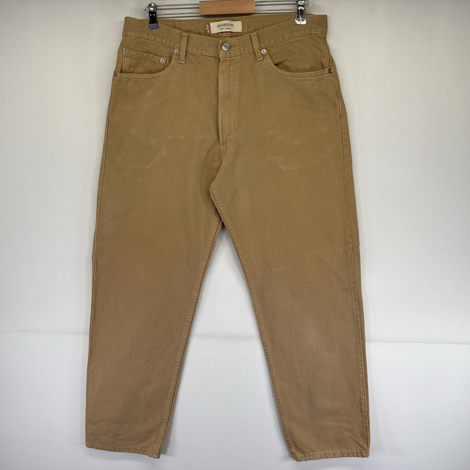 古着 リーバイス Levi's USA製 デニムパンツ 550 テーパード カラー ジーンズ ジーパン 5ポケット 長ズボン w36 L32  ベージュ メンズ