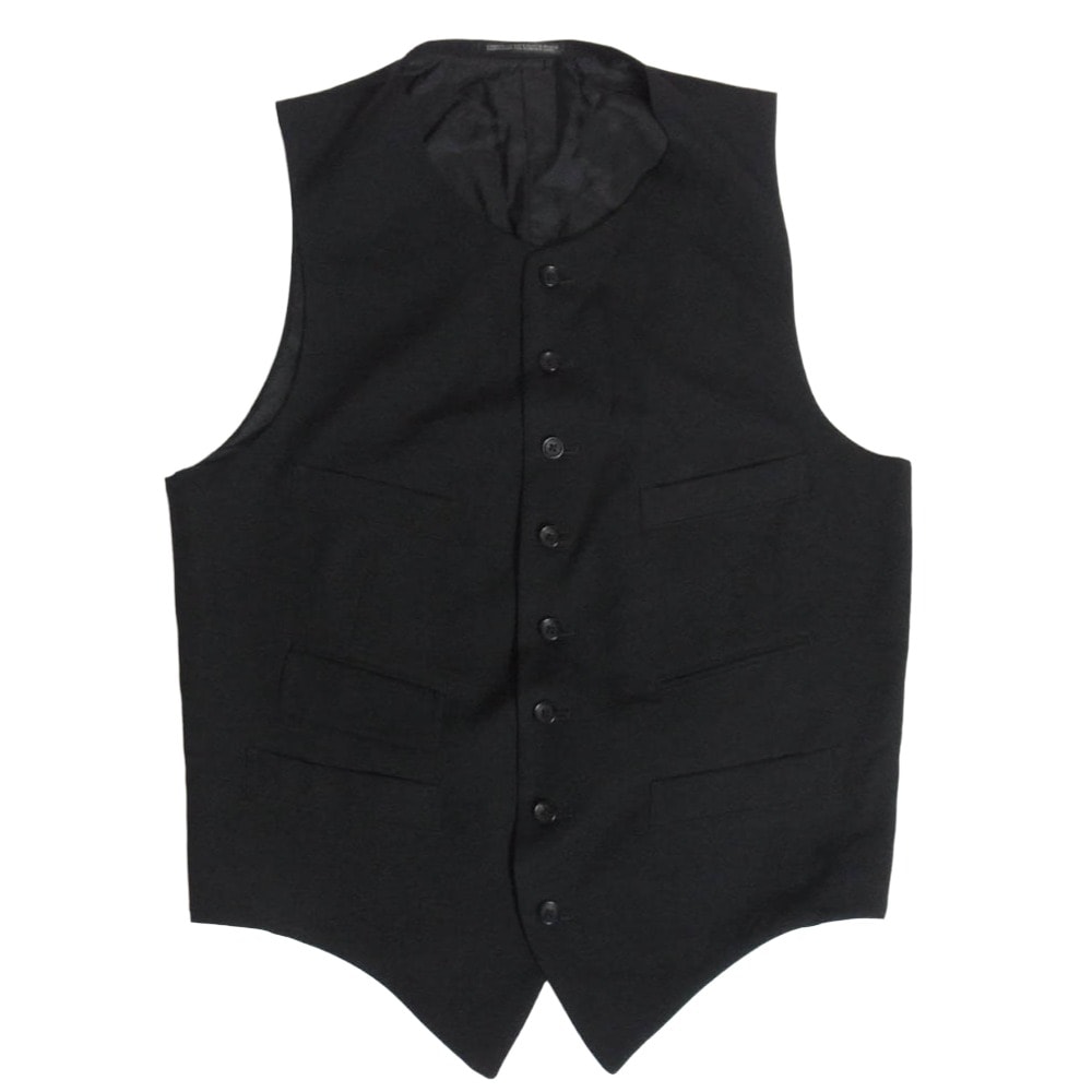 Yohji Yamamoto POUR HOMME ヨウジヤマモトプールオム 23SS HZ-V07-100 GABARDINE W-VEST W / 6 PKT 100番シワギャバ ウールギャバジン 6ポケット ラウンドネック ジレ ベスト 4【中古】