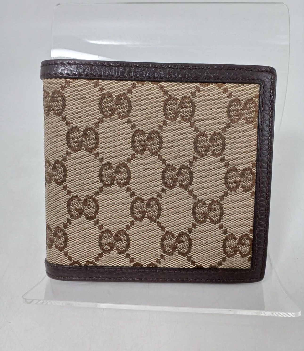 GUCCI GG Canvas Bi-fold Wallet "Beige/Brown"