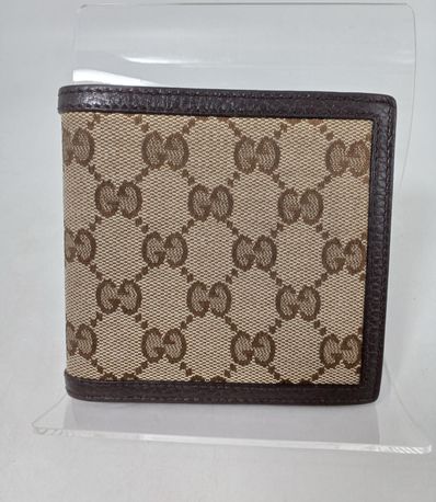 GUCCI GG Canvas Bi-fold Wallet "Beige/Brown"