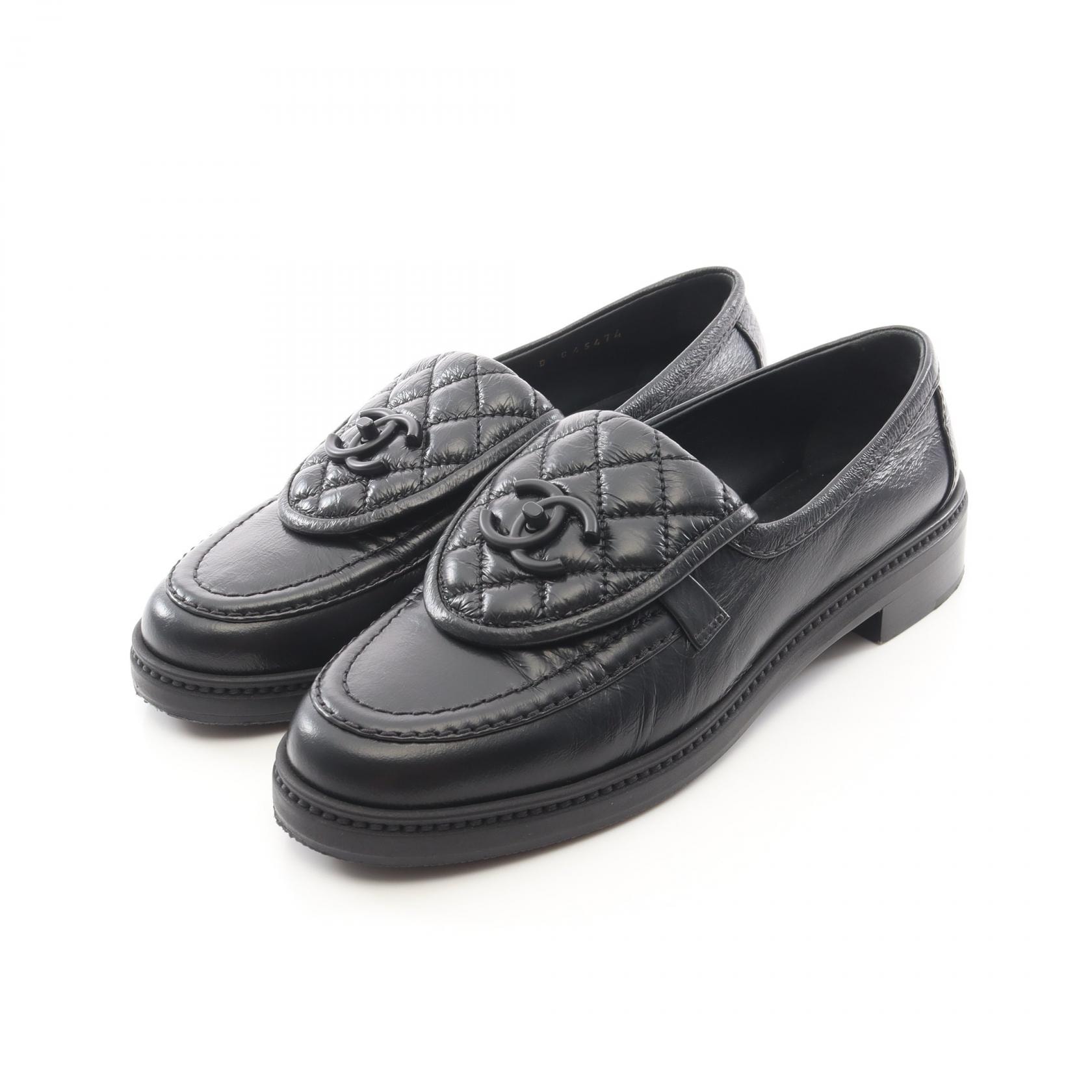 シャネル CHANEL マトラッセ ターンロック ローファー 靴 レザー レディース ブラック系 G45474 【中古】