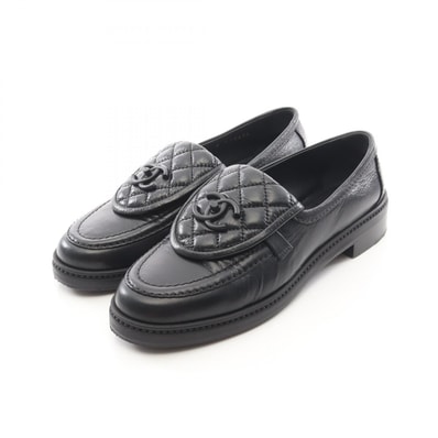 シャネル CHANEL マトラッセ ターンロック ローファー 靴 レザー レディース ブラック系 G45474 【中古】