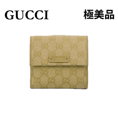 ★グッチ★ GUCCI 二つ折り財布 90623 GGキャンバス ベージュ系