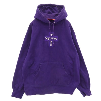 Supreme Cross Box Logo Hooded Sweatshirt "Purple"