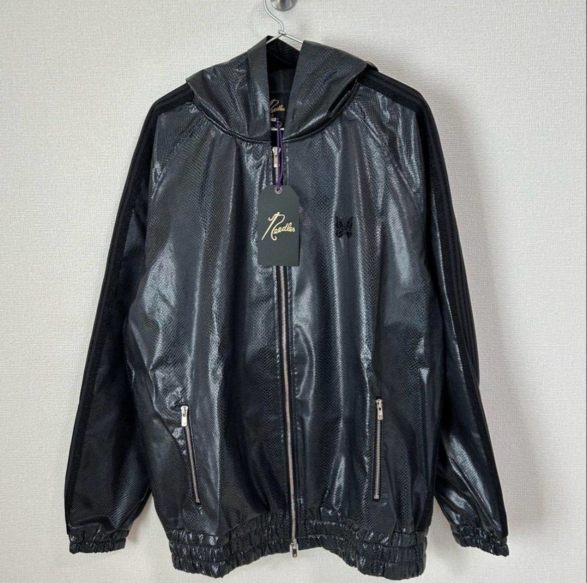 Needles x NUBIAN Track Hoodie - Syncetic Leather "Black"