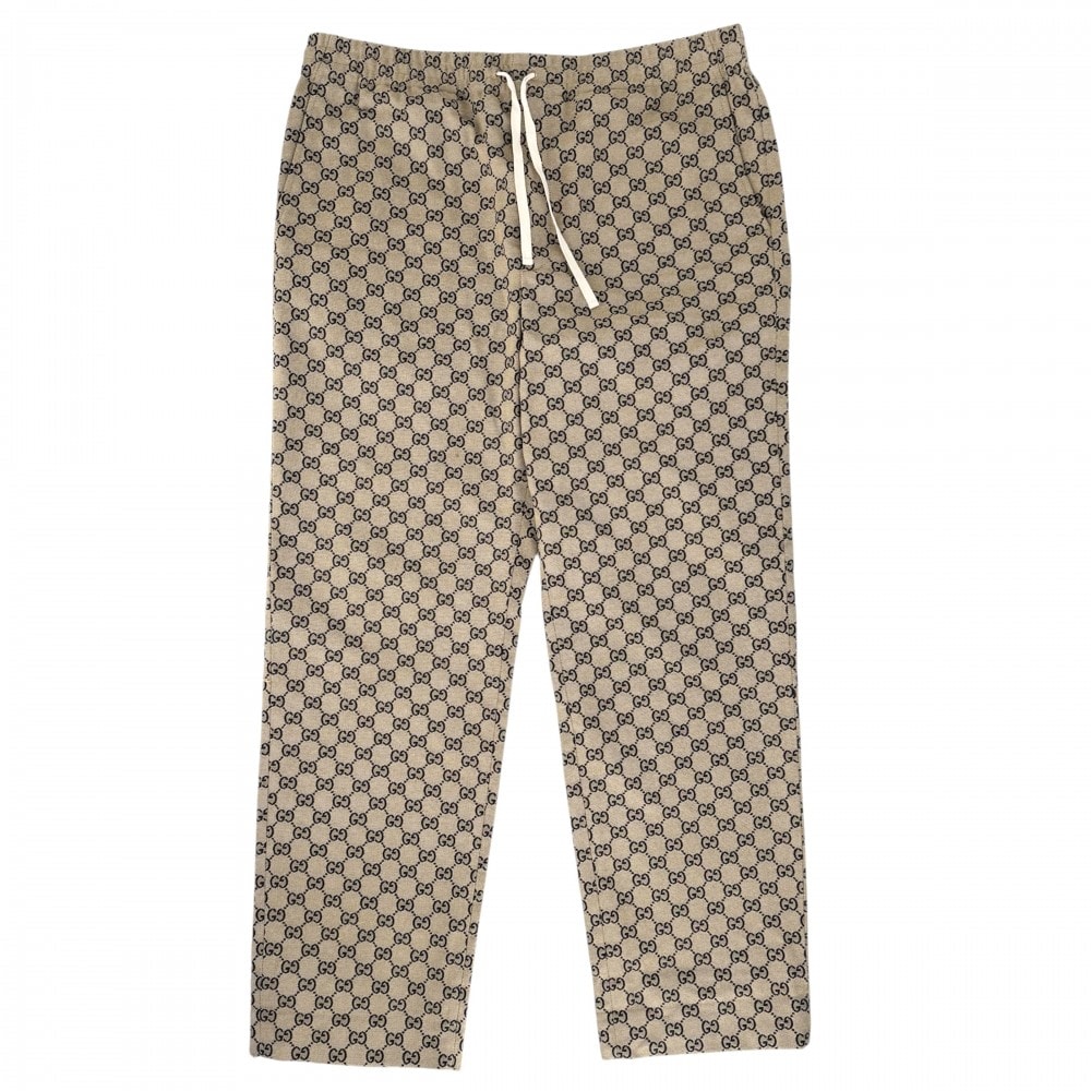 GUCCI グッチ パンツ インターロッキングG GG ボトムス 52 658090 ブラウン 茶 ネイビー 紺 コットン  ポリエステル   メンズ【中古品】