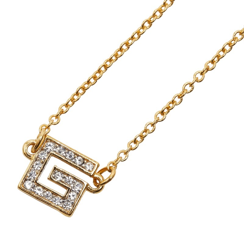 ジバンシー Gロゴ ネックレス ゴールド メッキ ラインストーン レディース Givenchy 中古