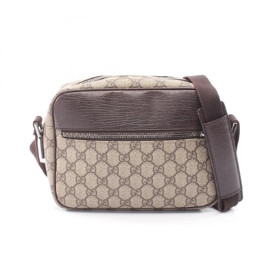 グッチ GUCCI GGスプリーム ショルダーバッグ バッグ PVCコーティングキャンバス レザー レディース ベージュ系 / ブラウン系 114291 【中古】