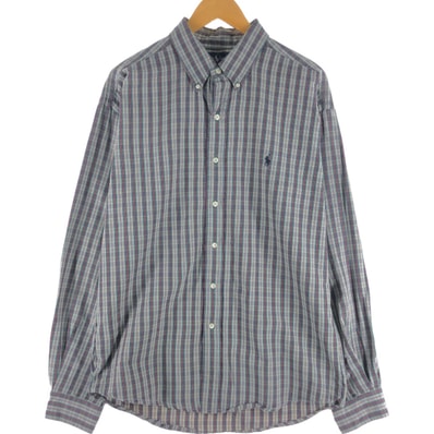 古着 ラルフローレン Ralph Lauren BLAKE 長袖 ボタンダウンチェックシャツ メンズXL相当/eaa539262