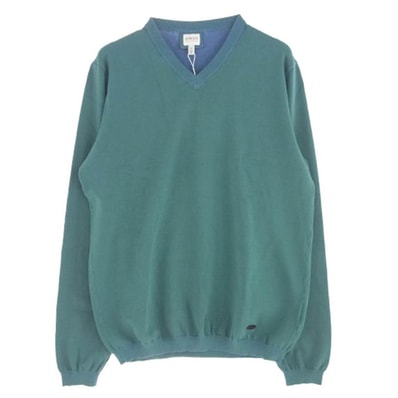 ARMANI COLLEZIONI アルマーニコレッツォーニ ニット Vネック ニット グリーン系 52【極上美品】【中古】