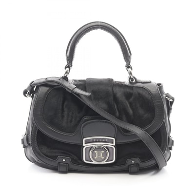 セリーヌ CELINE 2WAY ハンドバッグ バッグ レザー レザー レディース ブラック系 【中古】