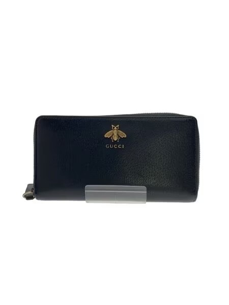 GUCCI Animalier Leather Zip Around Wallet