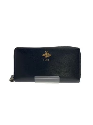GUCCI Animalier Leather Zip Around Wallet